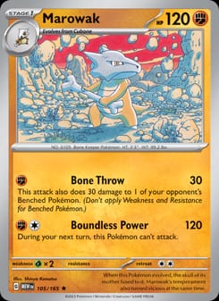 Marowak 105/165 Rare – 151 Pokémon card