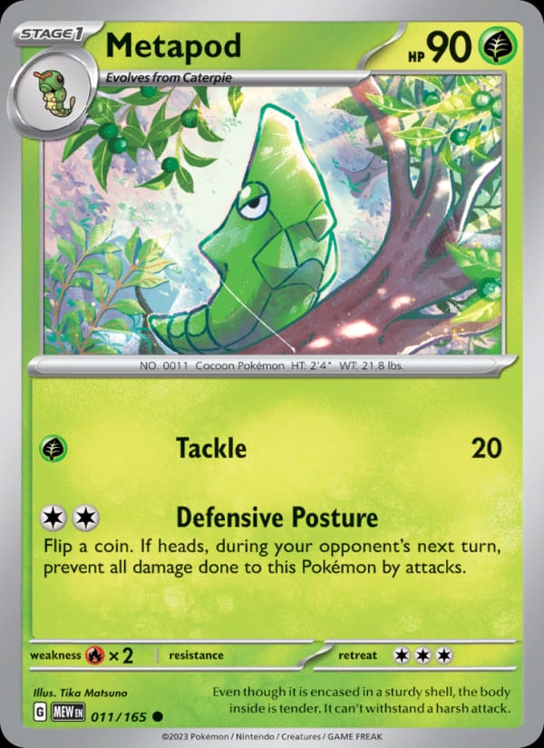 Metapod 011/165 151 Pokémon card