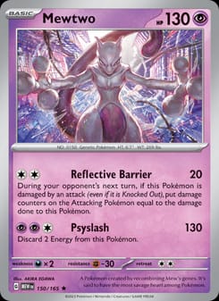 Mewtwo 150/165 Rare – 151 Pokémon card