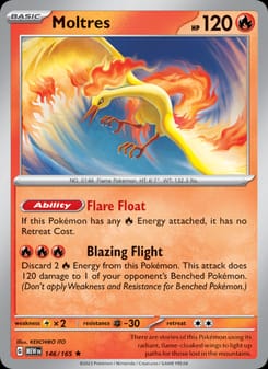 Moltres 146/165 Rare – 151 Pokémon card