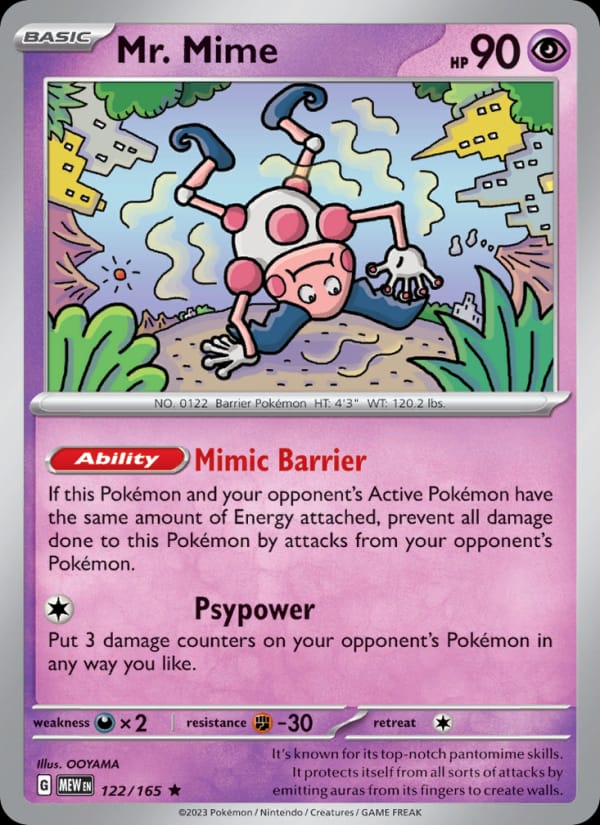 Mr. Mime 122/165 151 Pokémon card