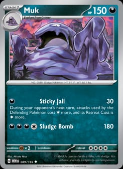 Muk 089/165 Uncommon – 151 Pokémon card