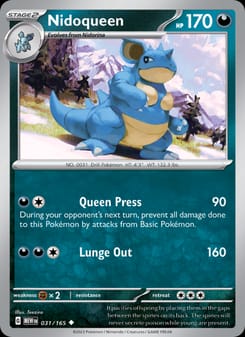 Nidoqueen 031/165 Uncommon – 151 Pokémon card