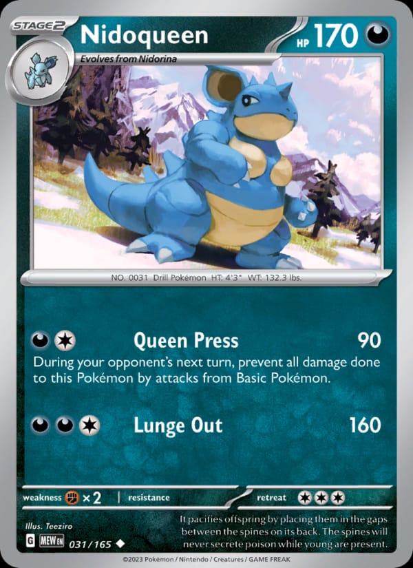 Nidoqueen 031/165 151 Pokémon card