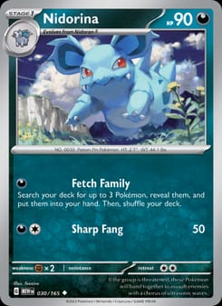 Nidorina 030/165 Uncommon – 151 Pokémon card