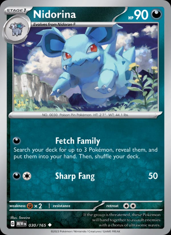 Nidorina 030/165 151 Pokémon card