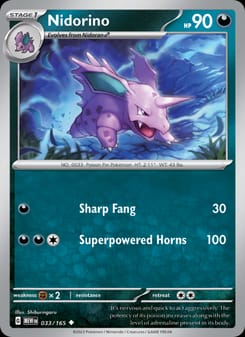 Nidorino 033/165 Uncommon – 151 Pokémon card