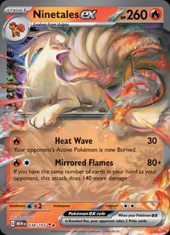 Ninetales ex 038/165 Double Rare – 151 Pokémon card