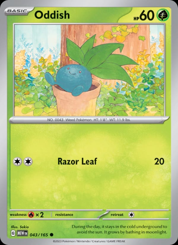 Oddish 043/165 151 Pokémon card