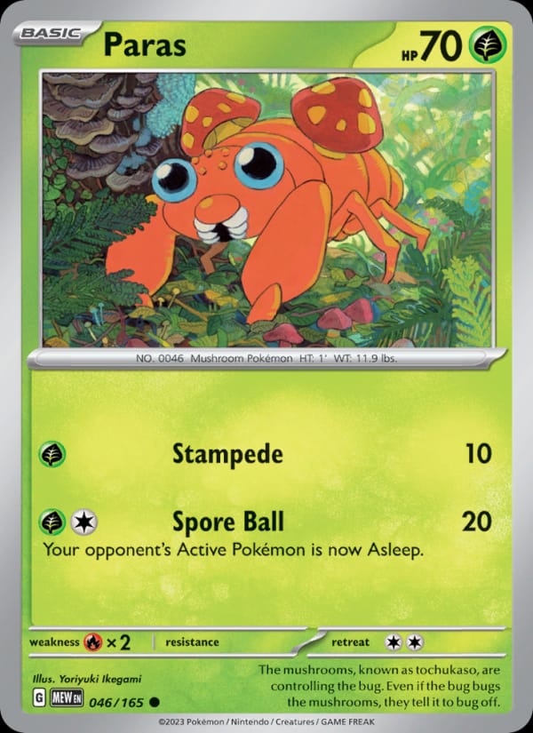 Paras 046/165 151 Pokémon card