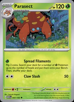 Parasect 047/165 Uncommon – 151 Pokémon card