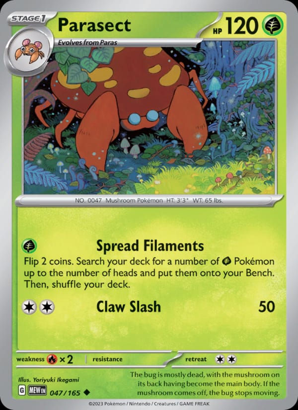 Parasect 047/165 151 Pokémon card