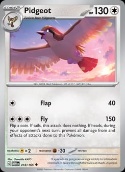 Pidgeot 018/165 Uncommon – 151 Pokémon card