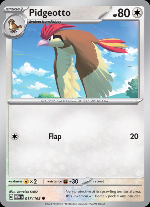 Pidgeotto 017/165 151 Pokémon card