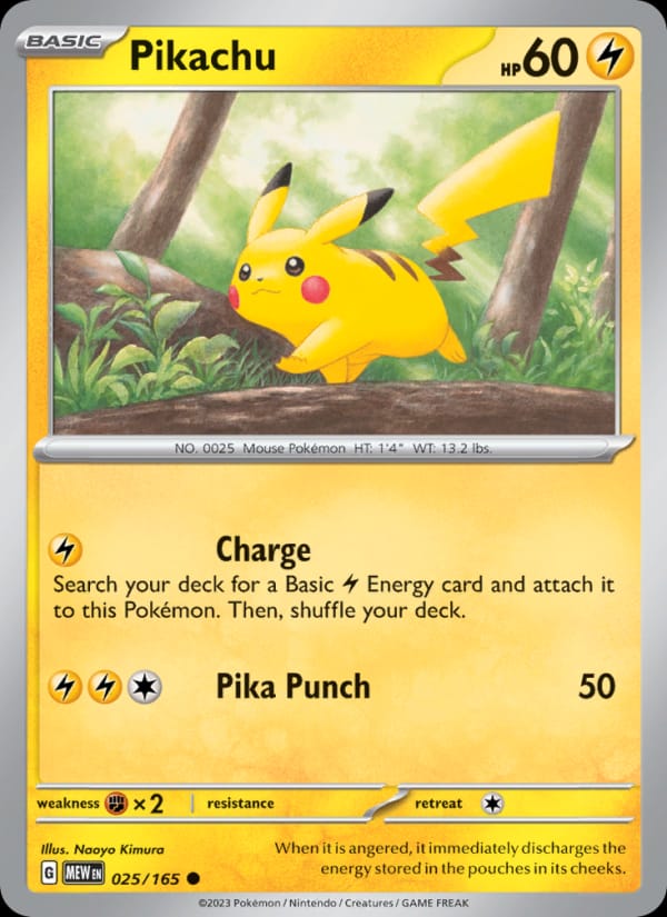 Pikachu 025/165 151 Pokémon card