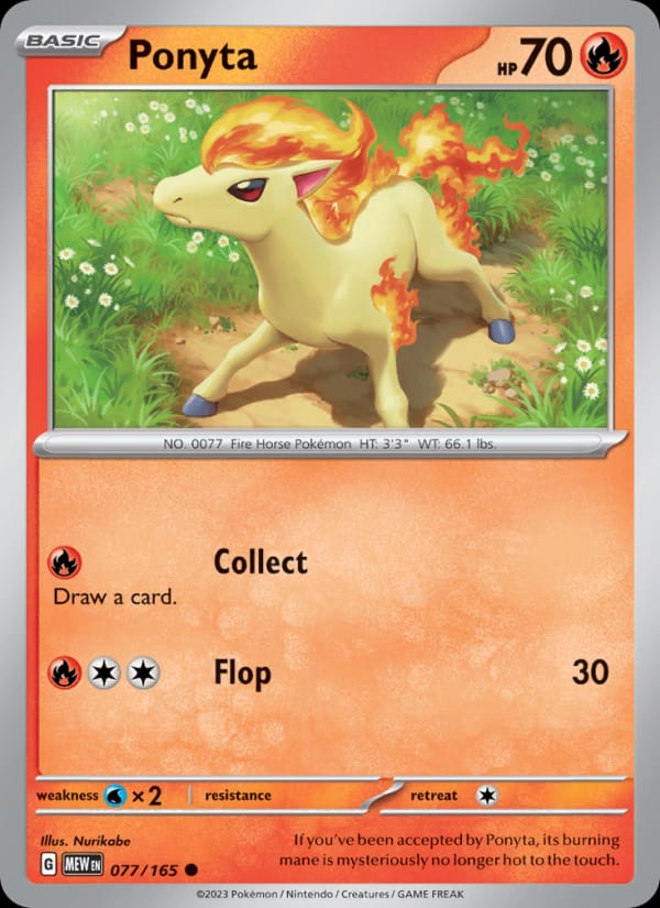 Ponyta 077/165 151 Pokémon card