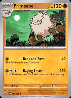 Primeape 057/165 Uncommon – 151 Pokémon card