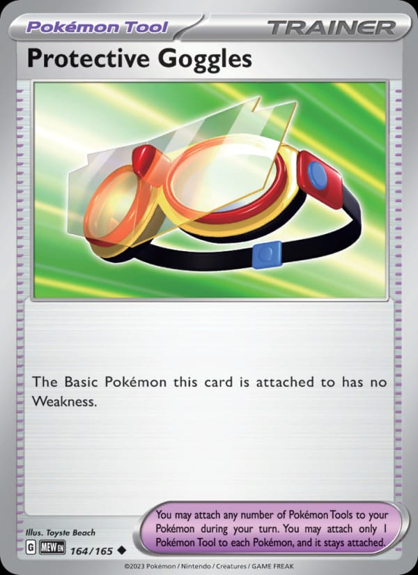 Protective Goggles 164/165 151 Pokémon card