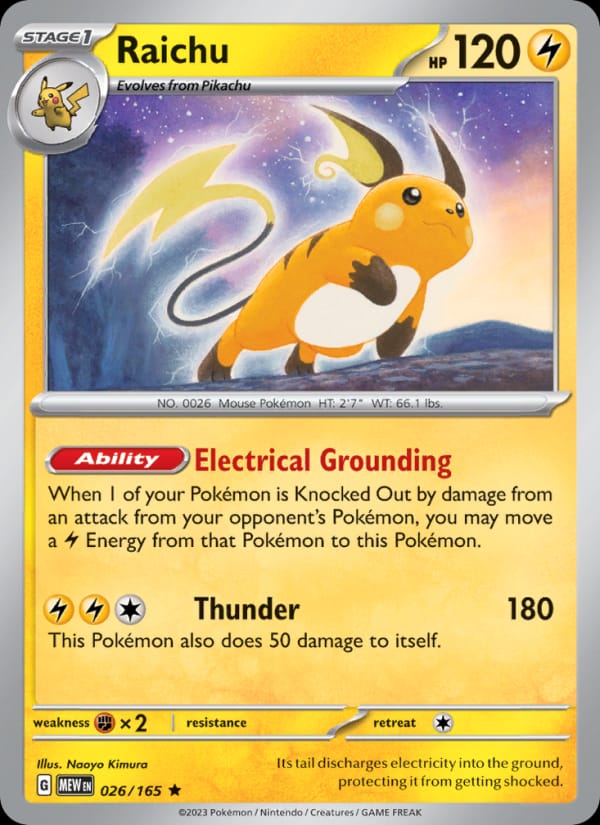 Raichu 026/165 151 Pokémon card