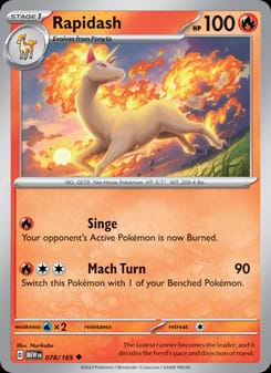 Rapidash 078/165 Uncommon – 151 Pokémon card