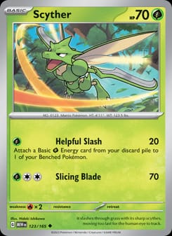 Scyther 123/165 Uncommon – 151 Pokémon card