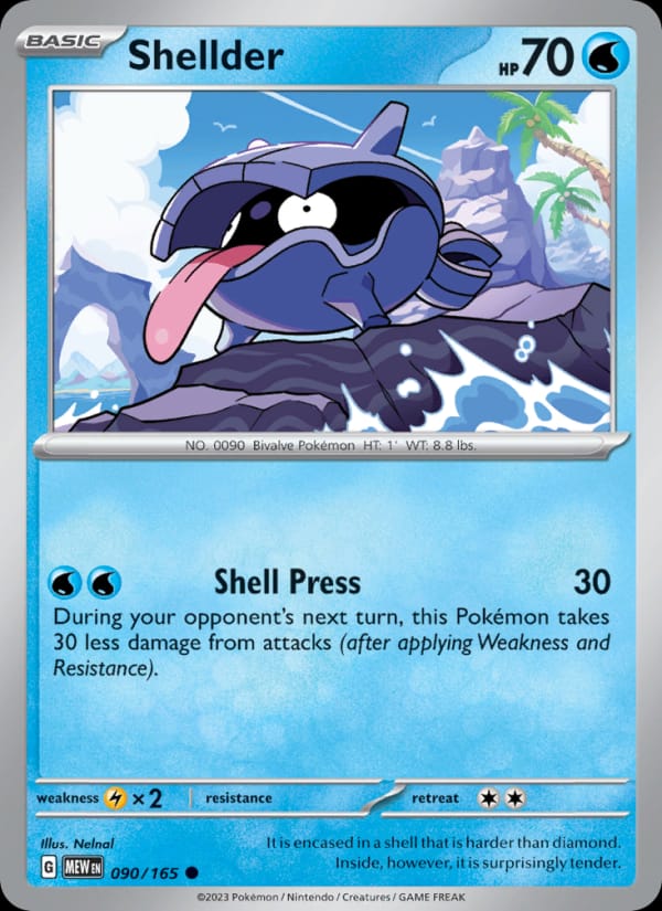 Shellder 090/165 151 Pokémon card