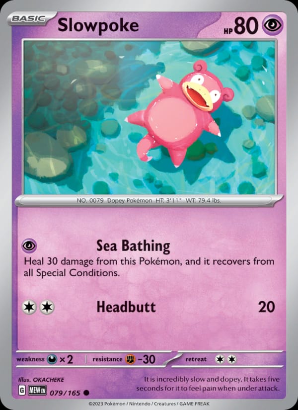 Slowpoke 079/165 151 Pokémon card