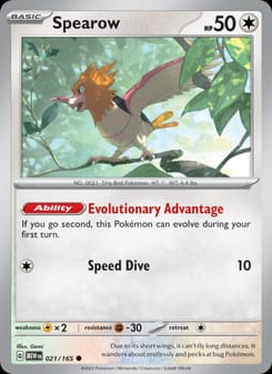 Spearow 021/165 Common – 151 Pokémon card
