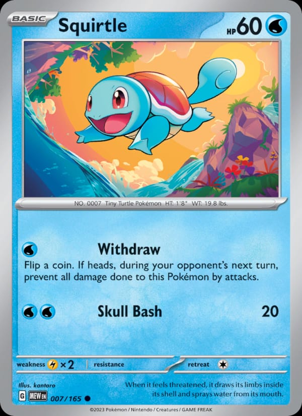 Squirtle 007/165 151 Pokémon card