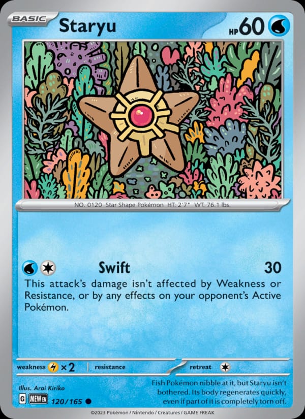 Staryu 120/165 151 Pokémon card