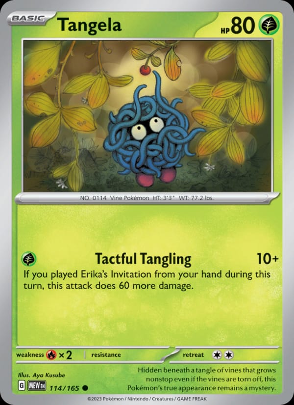 Tangela 114/165 151 Pokémon card