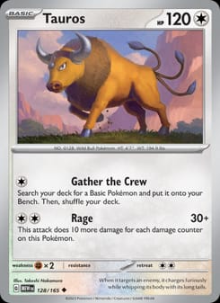 Tauros 128/165 Uncommon – 151 Pokémon card