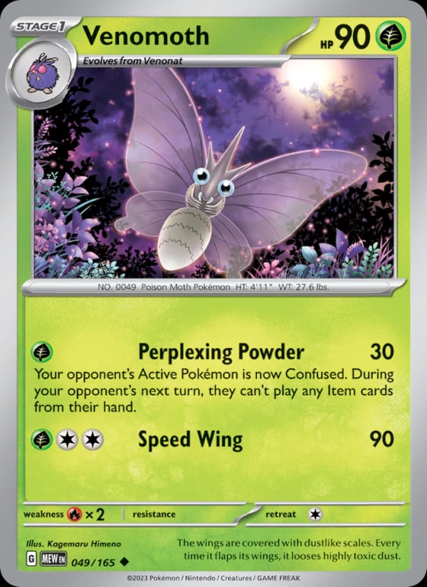 Venomoth 049/165 151 Pokémon card