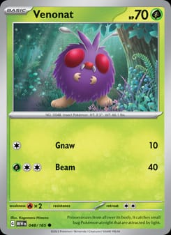 Venonat 048/165 Common – 151 Pokémon card