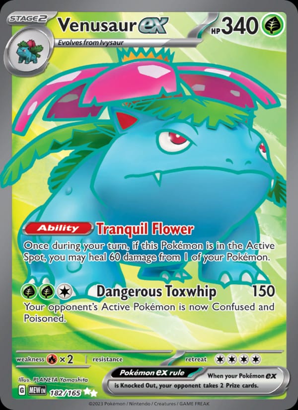 Venusaur ex 182/165 151 Pokémon card