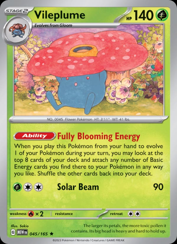 Vileplume 045/165 151 Pokémon card