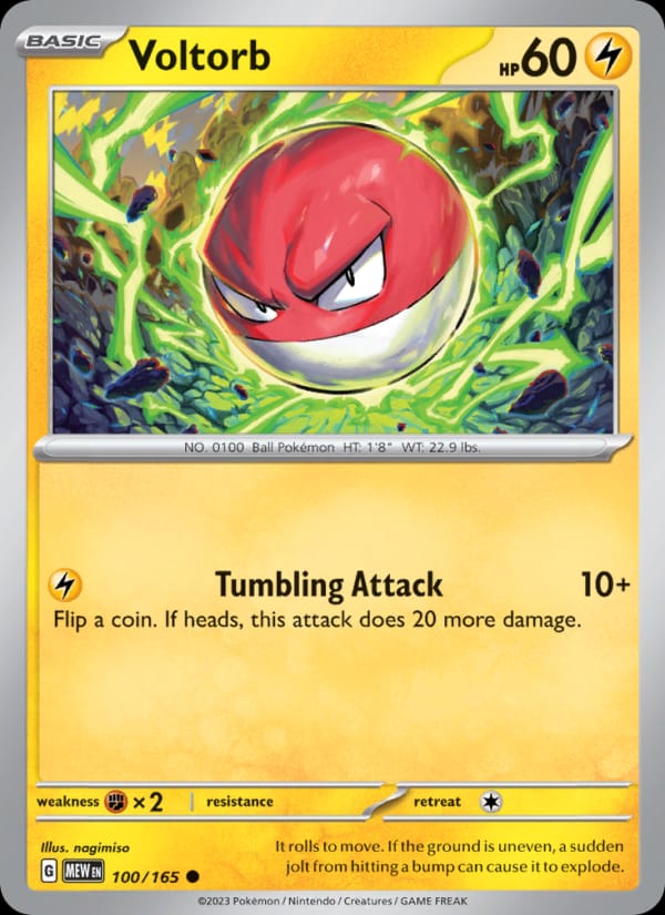 Voltorb 100/165 151 Pokémon card