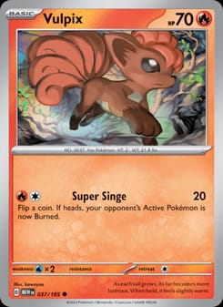 Vulpix 037/165 Common – 151 Pokémon card