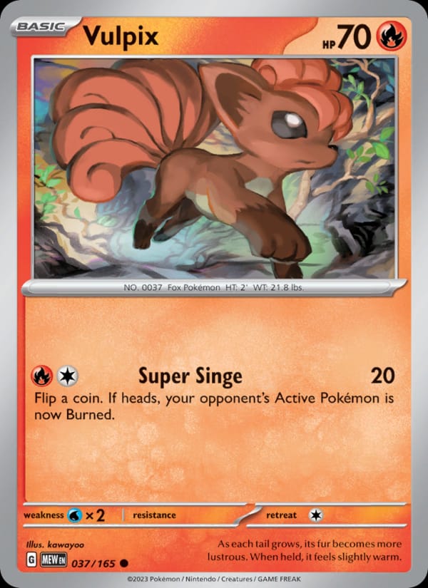 Vulpix 037/165 151 Pokémon card