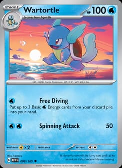 Wartortle 008/165 Uncommon – 151 Pokémon card