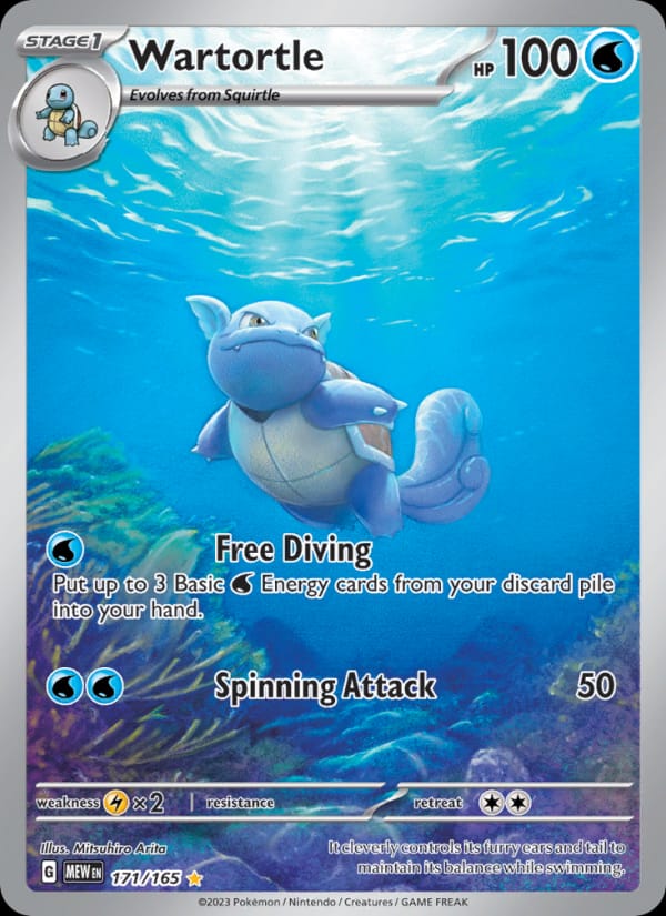 Wartortle 171/165 151 Pokémon card