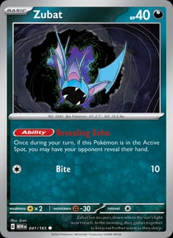 Zubat 041/165 Common – 151 Pokémon card