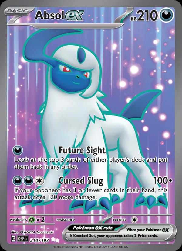 Absol ex 214/197 Obsidian Flames Pokémon card