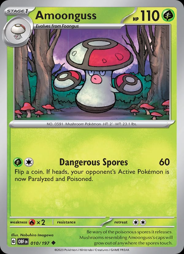 Amoonguss 010/197 Obsidian Flames Pokémon card