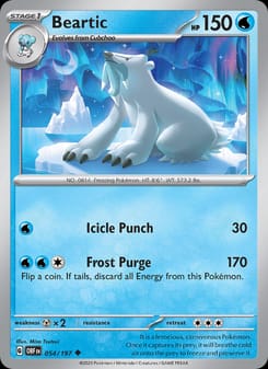 Beartic 054/197 Uncommon – Obsidian Flames Pokémon card