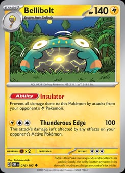 Bellibolt 078/197 Uncommon – Obsidian Flames Pokémon card