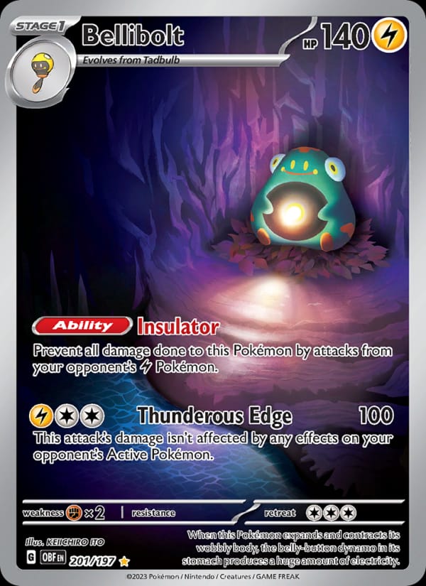 Bellibolt 201/197 Obsidian Flames Pokémon card