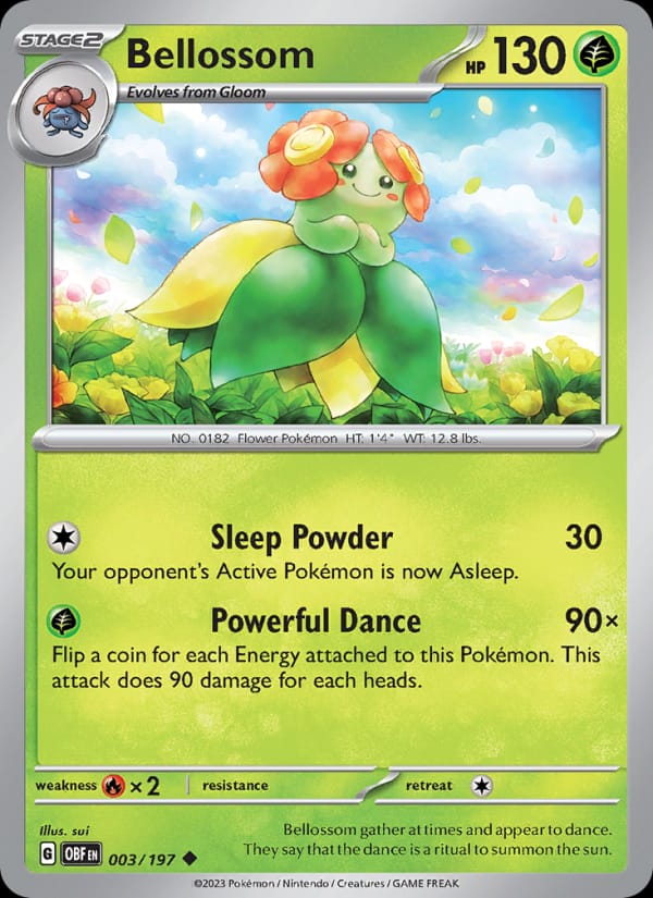 Bellossom 003/197 Obsidian Flames Pokémon card