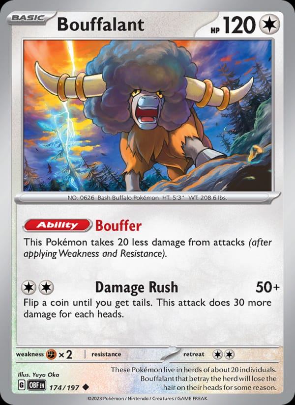 Bouffalant 174/197 Obsidian Flames Pokémon card