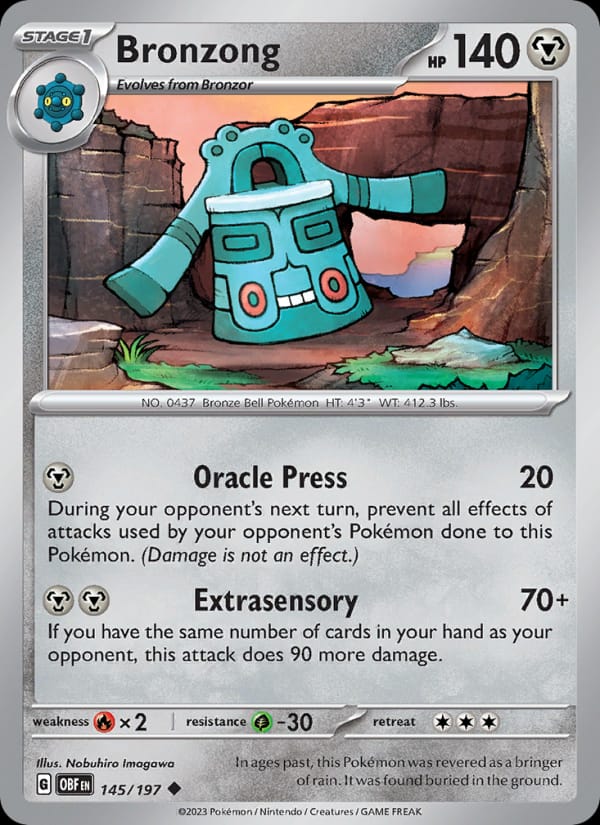 Bronzong 145/197 Obsidian Flames Pokémon card